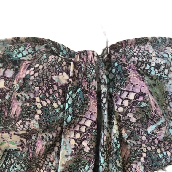 Aerin Rose Signature Viper Strapless Underwire Banded Blouson Swim Top Size 8DD - Picture 10 of 14